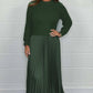 🔥LAST DAY SALE: ONLY ￡25.99!!🍂Women's Solid Color Long Sleeve Jumper & Pleated Bottom Dress
