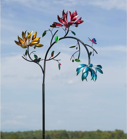 🔥Summer Promotion 49% OFF -🍃Beautiful Summer Multi Colored Flowers Wind Spinner-🏡Perfect wonderland garden decoration