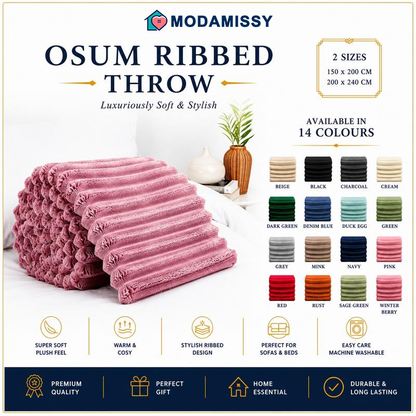 ⏳LAST DAY SPECIAL PRICE: ￡11.99!!🎁Super Soft Fur Ribbed Fleece Throw Blanket⛄🔥