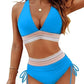 🔥LAST DAY SPECIAL PRICE: ￡11.99!!💥-👙2025 High Waisted Tummy Control Color Block Bikini Sets