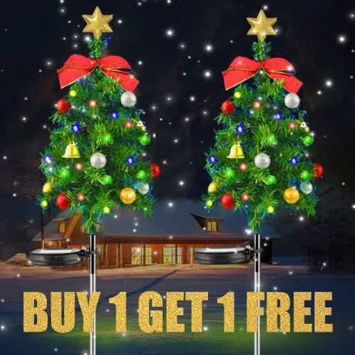 🎅LAST DAY - BUY 1 GET 1 FREE!!🎄Solar Waterproof Christmas Trees Lights Outdoor Decoration