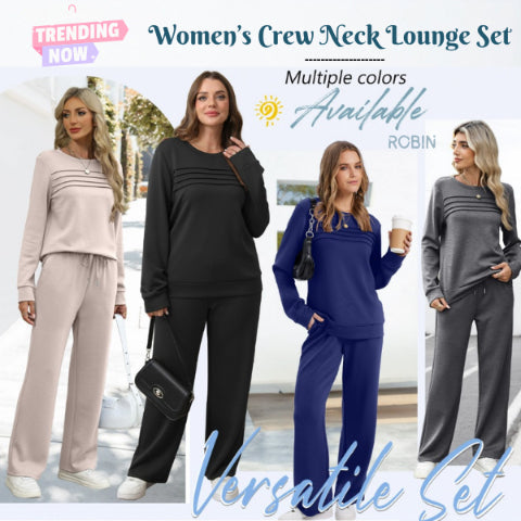 🥳2026 HOT SALE🥳💞50K+ SOLD!✨Women's Crew Neck Top & Drawstring Pants Set