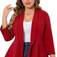 🔥🌷Last Day Promotion 49% OFF - Plus Size Black Ruffled Flare Long Sleeve Blazer Jacket