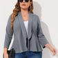 🔥🌷Last Day Promotion 49% OFF - Plus Size Black Ruffled Flare Long Sleeve Blazer Jacket