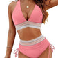 🔥LAST DAY SPECIAL PRICE: ￡11.99!!💥-👙2025 High Waisted Tummy Control Color Block Bikini Sets