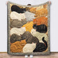 🎁LAST DAY SALE: £11.99!! 🐱💤 Cozy 9‑Panel Sleeping Cats Blanket – Ultra‑Soft Flannel, Reversible Design, Perfect for Sofa, Bed & Travel 🌙✨