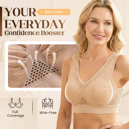 💞LAST DAY BUY 1 GET 1 FREE-ONLY £10.99!!💞Pure Cotton Buttonless Comfy Lifting Bra