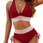 🔥LAST DAY SPECIAL PRICE: ￡11.99!!💥-👙2025 High Waisted Tummy Control Color Block Bikini Sets