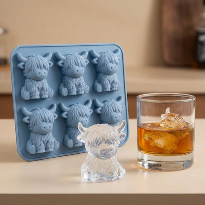 🔥LAST DAY SALE £5.99!!⚡50K+ SOLD!🐮 Mini Highland Cow Ice Cube Mold – Cute 3D Ice for Drinks, Parties & Gifts