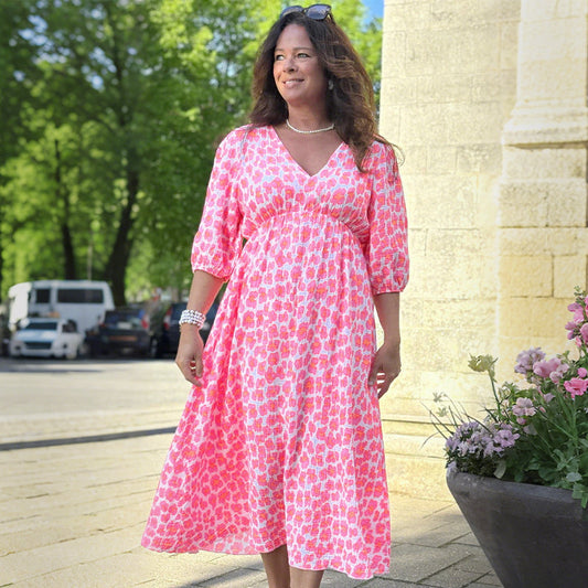 💖Summer Hot Sale: 50% OFF!!💖Women's V-Neck Printed Dress