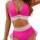 🔥LAST DAY SPECIAL PRICE: ￡11.99!!💥-👙2025 High Waisted Tummy Control Color Block Bikini Sets