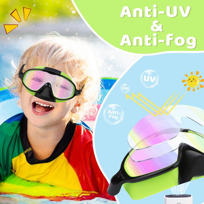 🔥EASTER GIFT – ONLY £9.99!!🏆#1 Bestselling🏊‍♀️HD children's large frame waterproof and anti-fog swimming goggles