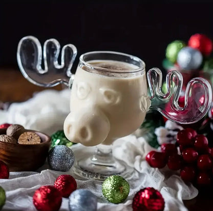 🎅Christmas Gift Idea 50%OFF🎁The Stag's Gaze: Where Light Dances 🦌✨Glass Reindeer Mug