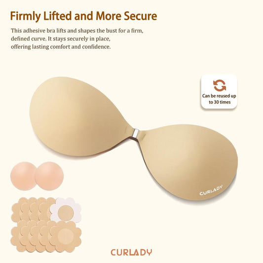 ❤️LAST DAY BUY 1 GET 1 FREE!!✨Magic Thickening Sticky Bra with Breast Pad Accessories - Patent-styled sticky bra padding, specially designed for summer wear