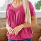 🎀Women's Casual Pleated V-Neck Short-Sleeve Top🥐 | Effortless Tuck Design | Wrinkle-Free Office Wear