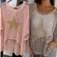 🔥Last Day Special Price £12.99!!💥-🌟Women's Fashion Round Neck Crochet Knit Fishnet Top