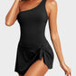 ⛱️LAST DAY SPECIAL SALE 70% OFF!!💖 👙One Shoulder Skirted One Piece Swimsuit