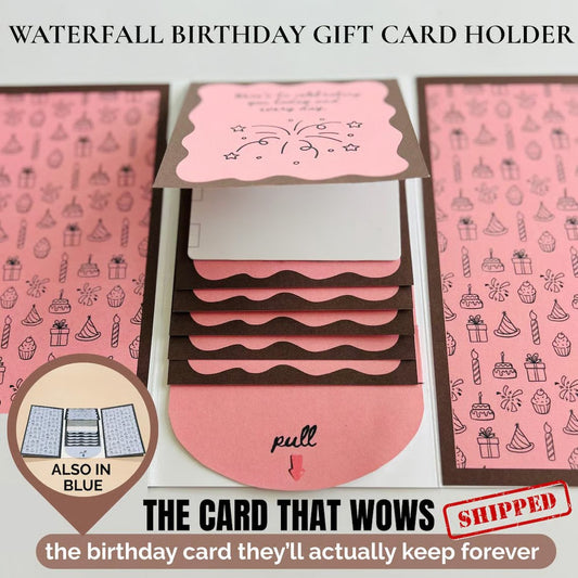 🔥LAST DAY SALE 70% OFF!!🎉🎂✨Handmade Waterfall Birthday Gift Card Booklet💌