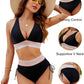 🔥LAST DAY SPECIAL PRICE: ￡11.99!!💥-👙2025 High Waisted Tummy Control Color Block Bikini Sets