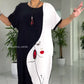 🔥🌷Summer Promotion 49% OFF - 👗Lovely Black White Abstract Face Print Loose Maxi Dress