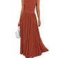 👑Hot Sale 49% OFF💃Women's Solid Color Sleeveless Waist Pleated Design Dress with Pockets