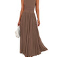 👑Hot Sale 49% OFF💃Women's Solid Color Sleeveless Waist Pleated Design Dress with Pockets