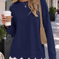 💖2026 Autumn’s Sale 70% OFF✨🍂Women's Crew Neck Wavy Scallop Oversized Sweatshirt