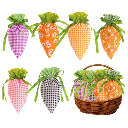 🎁EASTER SALE – ONLY £8.99!!🌸50K+ SOLD🐰Easter Carrot Goodie Bags 🥕 Reusable Fabric Drawstring