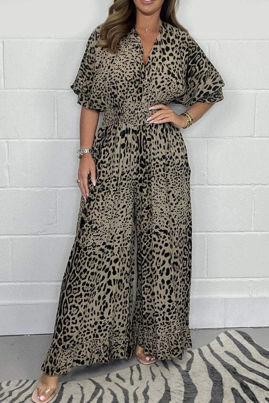 🔥🐆Summer Promotion 49% OFF - 👗Leopard print casual loose jumpsuit