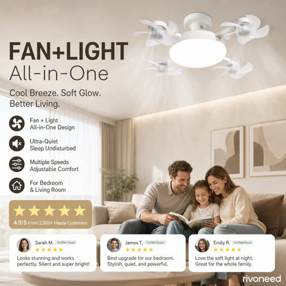 🏆LAST DAY SALE 50% OFF🎉💥Remote-Controlled LED Ceiling Fan Light-Saving Cooling & Lighting for Bedroom & Home
