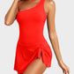 ⛱️LAST DAY SPECIAL SALE 70% OFF!!💖 👙One Shoulder Skirted One Piece Swimsuit