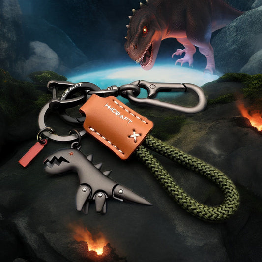 🔥🦖Last Day Buy 1 Get 1 Free!!🎁Aluminum Alloy Dinosaur Charm Paired with a Hand-woven Bracelet