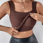 🔥NEW YEAR SALE £8.99!!⚡60K+ SOLD!💐Women's U Neck Thermal Tank Tops with Built-In Bra