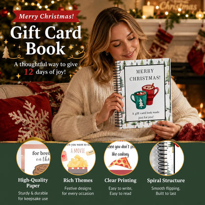 🔥🎁LIMITED-TIME ￡6.99⚡Ready for Christmas!🎅Christmas Gift Card Booklet -👍DIY Spiral-Bound Christmas Gift Card Holder Book