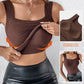 🔥NEW YEAR SALE £8.99!!⚡60K+ SOLD!💐Women's U Neck Thermal Tank Tops with Built-In Bra