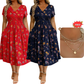 🔥🌷LAST DAY SALE ONLY￡15.99!!💃Women's V-Neck Floral Print Dress with Twist Waist