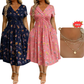 🔥🌷LAST DAY SALE ONLY￡15.99!!💃Women's V-Neck Floral Print Dress with Twist Waist