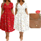 🔥🌷LAST DAY SALE ONLY￡15.99!!💃Women's V-Neck Floral Print Dress with Twist Waist