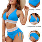 🔥LAST DAY SPECIAL PRICE: ￡11.99!!💥-👙2025 High Waisted Tummy Control Color Block Bikini Sets