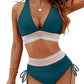 🔥LAST DAY SPECIAL PRICE: ￡11.99!!💥-👙2025 High Waisted Tummy Control Color Block Bikini Sets