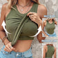 💖LAST DAY SPECIAL SALE 50% OFF🍃💖Women's Ribbed Stretchy Tank Top with Built-in Bra