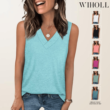 🔥Last Day Special Price £12.56!!💥-🎀Women's Sleeveless V-Neck Slimming Loose Fit Casual Tank Top