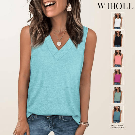🔥Last Day Special Price £12.56!!💥-🎀Women's Sleeveless V-Neck Slimming Loose Fit Casual Tank Top