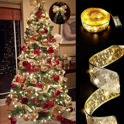 🎅Christmas Hot Sale ￡9.99!!✨ Christmas Ribbon Fairy Lights 🎄Make Your Tree Glow Like Never Before