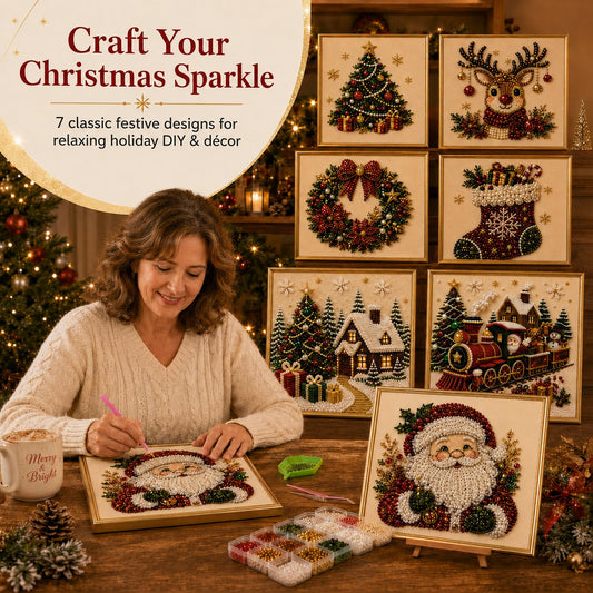 🎄Christmas Pre Sale ￡8.99!!⚡50K+ SOLD!🎅Premium 3D Pearl Christmas Art Kit | 🧘Relaxing & Beginner-Friendly⛄️❄️