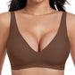 💗LAST WEEK- ONLY￡10.99!!⚡50K+ SOLD💕Jelly Wireless Womens Comfortable Wireless Bras Push Up Bralettes Seamless Tshirts Bras Deep V Everyday Bras