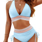 🔥LAST DAY SPECIAL PRICE: ￡11.99!!💥-👙2025 High Waisted Tummy Control Color Block Bikini Sets