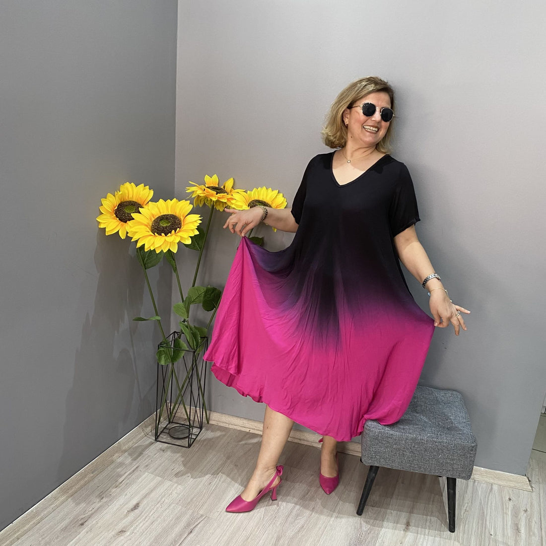 🔥🌷Last Day Promotion 49% OFF - 👗Italy Casual gradient tie-dye long dre ...