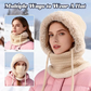 🎉This Week's Special Sales - ￡12.99✨Women 3-in-1 Knitted Balaclava Hat, Fleece Lined Warm Hood Beanie with Scarf & Face Mask, Pom Pom Winter Hat for Outdoor Skiing🧣
