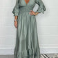 💕Mother's Day Special Sale 50% OFF!💃Women's Satin Ruffle High Waist Maxi Dress